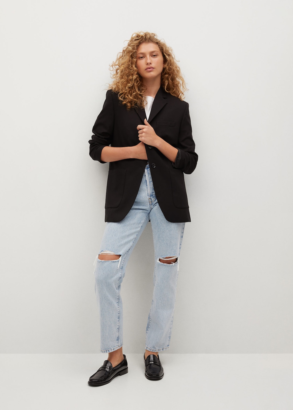 Mango Decorative Rips relaxed Jean